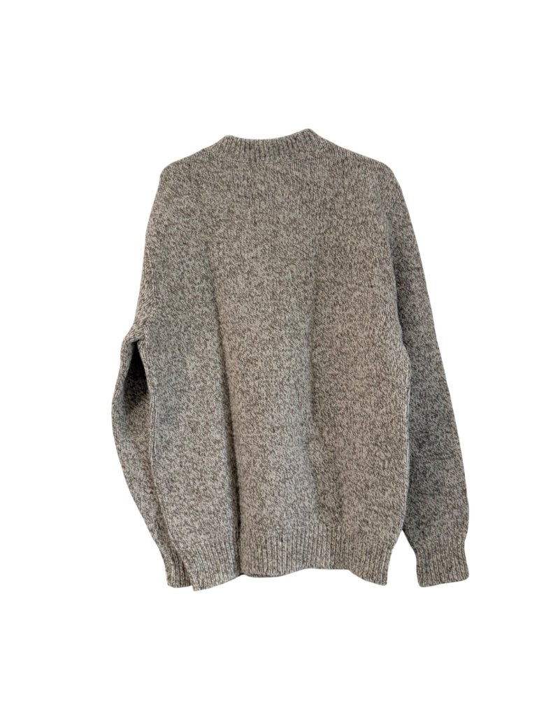 Vintage Ll Bean Speckled Tan Beige Wool Crewneck Chunky Sweater Mens Large — image 3 of 4